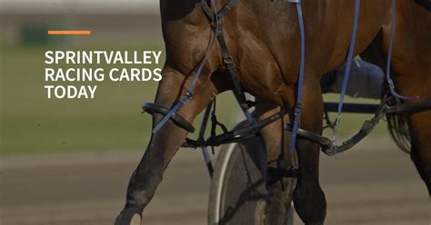 sprintvalley race card  This is a good chance for Matthew Chadwick to collect some valuable points in the opening leg on a consistent type